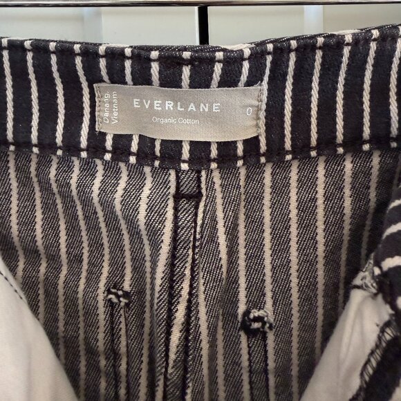 Everlane Pinstripe Utility Barrel Jeans - Size 0 - Picture 2 of 3